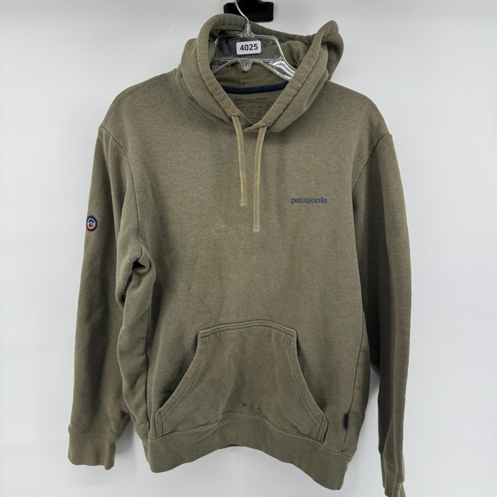Patagonia Uprisal Fitz Roy Hoodie Mens S Womens M Black Pullover Green